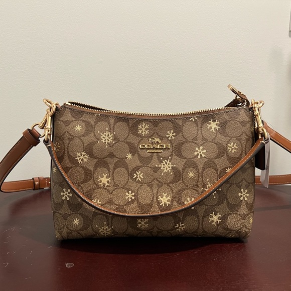 Coach Clara Shoulder Bag In Signature Canvas With Snowflake Print - Picture 1 of 7